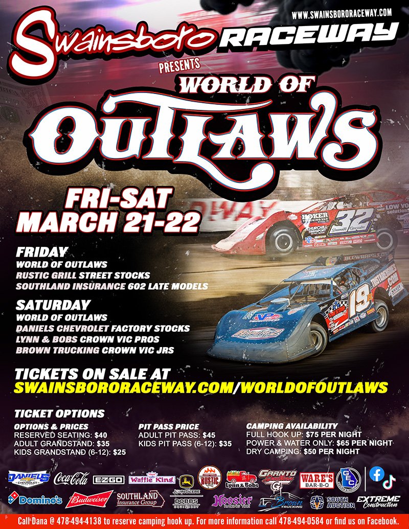 Swainsboro Raceway World of Outlaws flyer